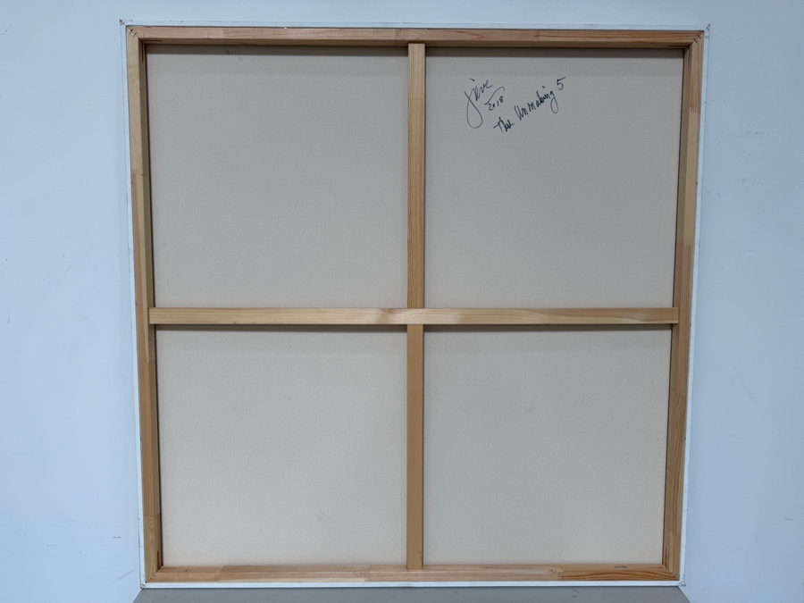 Gerrit Greve (1948-2024, Cardiff by the Sea, CA) Original Acrylic Painting On Canvas Titled 'The Unmaking 5' 2018 Signed Lower Right And Verso 48 X 48 Estimate $2,300 - $2,900 [Photo 6]