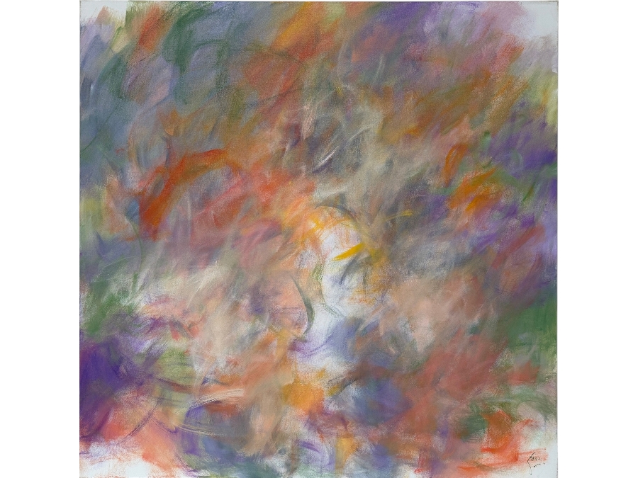 Gerrit Greve (1948-2024, Cardiff by the Sea, CA) Original Acrylic Painting On Canvas Titled 'The Unmaking 5' 2018 Signed Lower Right And Verso 48 X 48 Estimate $2,300 - $2,900