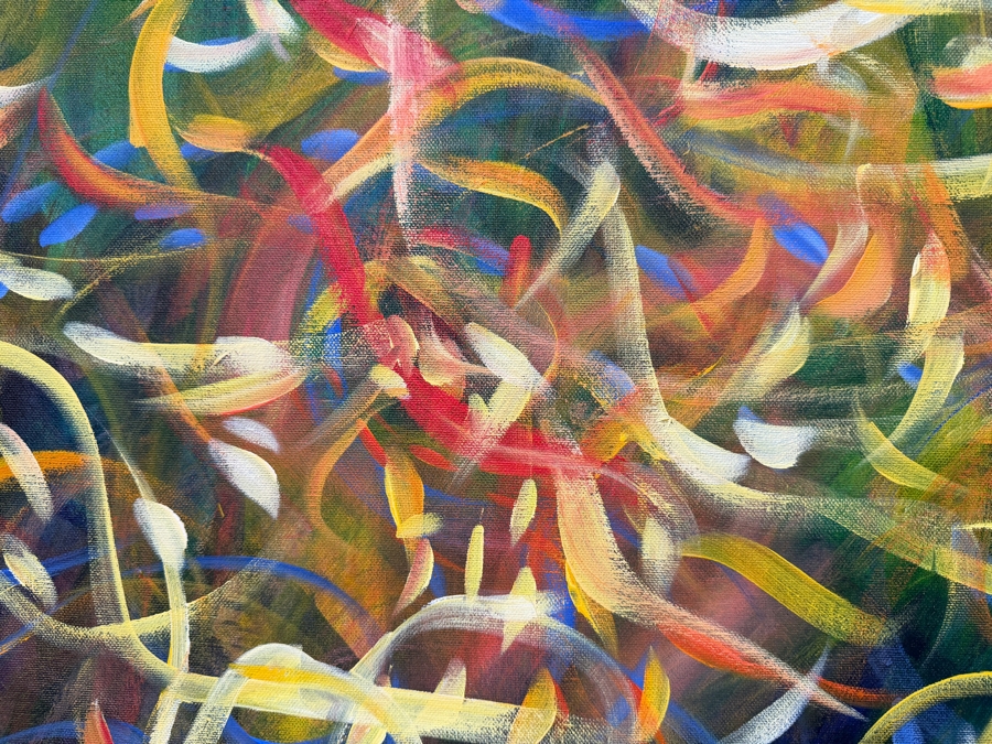 Gerrit Greve (1948-2024, Cardiff by the Sea, CA) Original Acrylic Painting On Canvas Titled 'Underwater Beauty' 2005 Signed Lower Right And Verso 48 X 48 Estimate $2,300 - $2,900 [Photo 2]