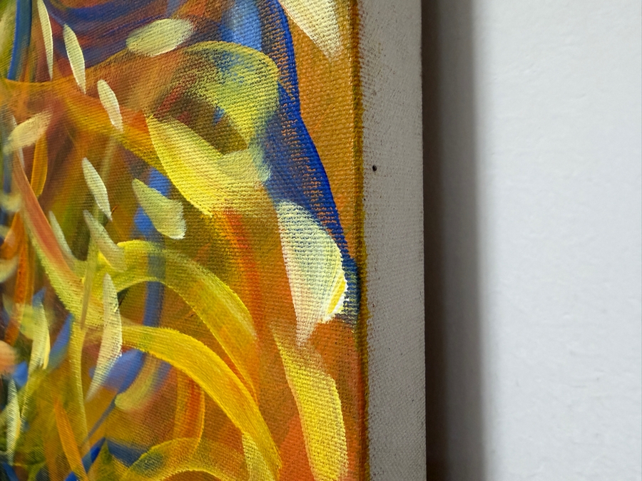 Gerrit Greve (1948-2024, Cardiff by the Sea, CA) Original Acrylic Painting On Canvas Titled 'Underwater Beauty' 2005 Signed Lower Right And Verso 48 X 48 Estimate $2,300 - $2,900 [Photo 5]