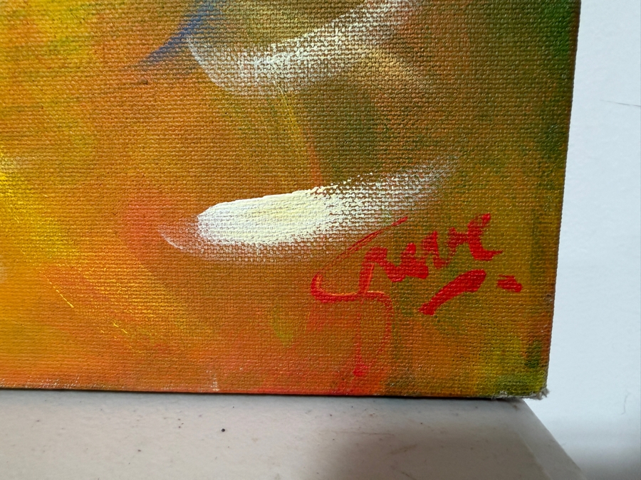 Gerrit Greve (1948-2024, Cardiff by the Sea, CA) Original Acrylic Painting On Canvas Titled 'Underwater Beauty' 2005 Signed Lower Right And Verso 48 X 48 Estimate $2,300 - $2,900 [Photo 4]