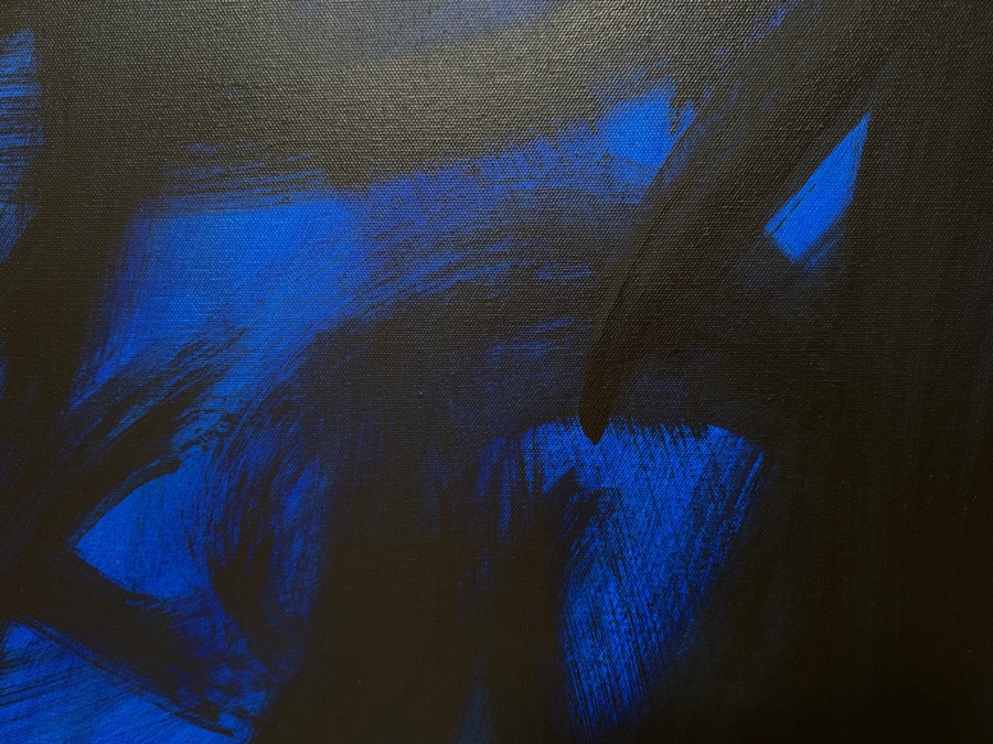 Gerrit Greve (1948-2024, Cardiff by the Sea, CA) Original Acrylic Painting On Canvas Titled 'Wordless 03 - Midnight Blues' 2017 Signed Verso 48 X 48 Estimate $2,300 - $2,900 [Photo 3]