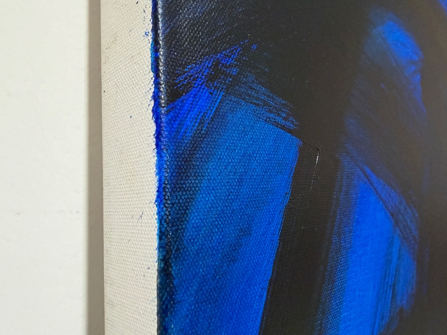 Gerrit Greve (1948-2024, Cardiff by the Sea, CA) Original Acrylic Painting On Canvas Titled 'Wordless 03 - Midnight Blues' 2017 Signed Verso 48 X 48 Estimate $2,300 - $2,900 [Photo 4]