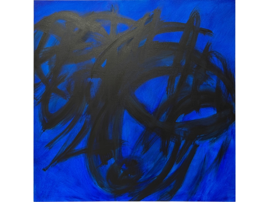 Gerrit Greve (1948-2024, Cardiff by the Sea, CA) Original Acrylic Painting On Canvas Titled 'Wordless 03 - Midnight Blues' 2017 Signed Verso 48 X 48 Estimate $2,300 - $2,900