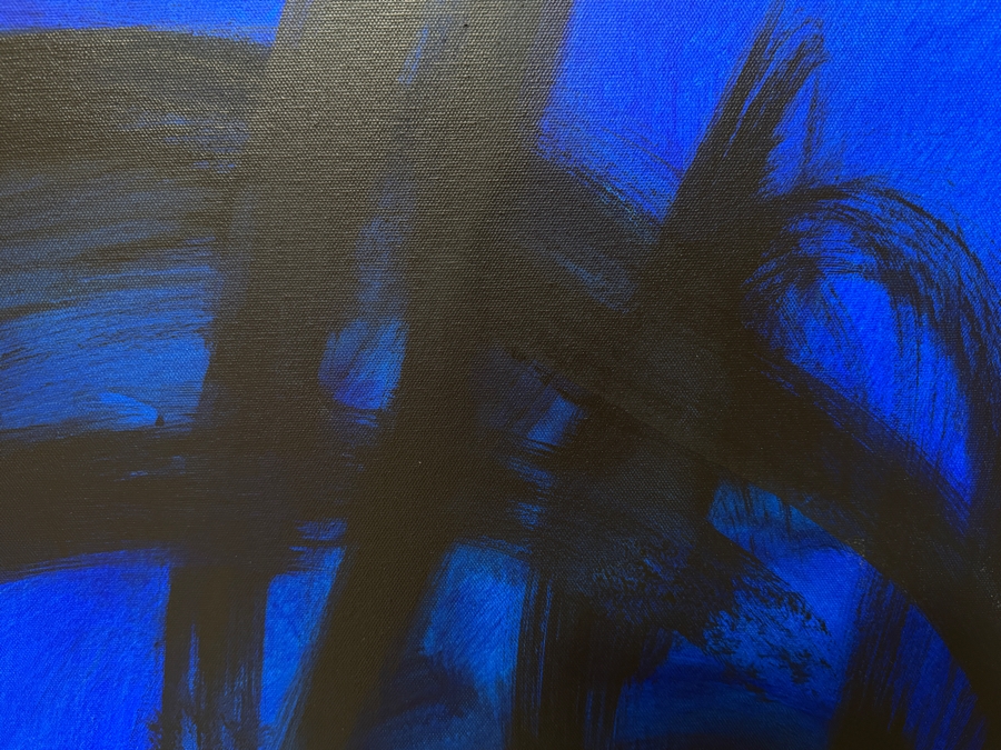 Gerrit Greve (1948-2024, Cardiff by the Sea, CA) Original Acrylic Painting On Canvas Titled 'Wordless 03 - Midnight Blues' 2017 Signed Verso 48 X 48 Estimate $2,300 - $2,900 [Photo 2]