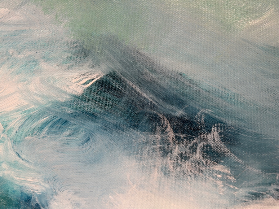 Gerrit Greve (1948-2024, Cardiff by the Sea, CA) Original Acrylic Painting On Canvas Titled 'Blue Ocean' 2005 Signed Lower Left And Verso 48 X 48 Estimate $2,300 - $2,900 [Photo 4]
