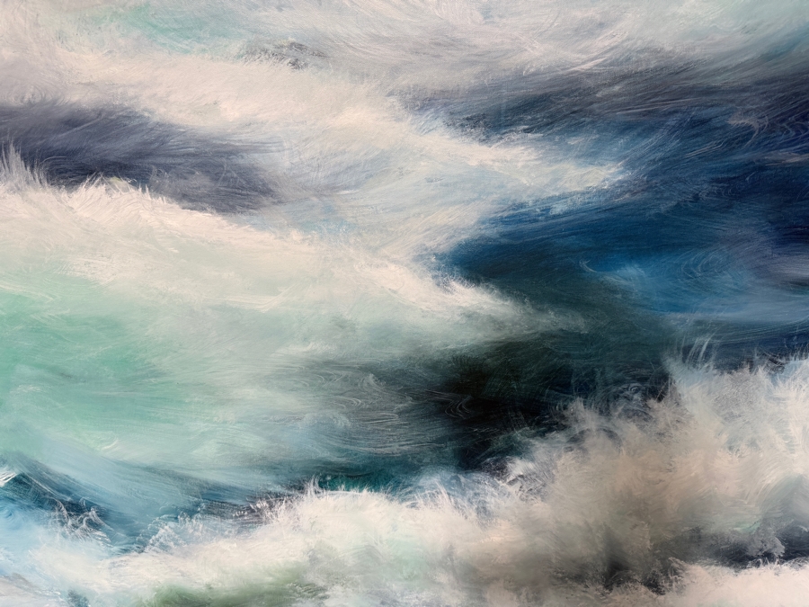 Gerrit Greve (1948-2024, Cardiff by the Sea, CA) Original Acrylic Painting On Canvas Titled 'Blue Ocean' 2005 Signed Lower Left And Verso 48 X 48 Estimate $2,300 - $2,900 [Photo 3]