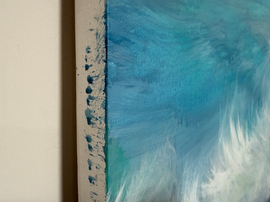 Gerrit Greve (1948-2024, Cardiff by the Sea, CA) Original Acrylic Painting On Canvas Titled 'Blue Ocean' 2005 Signed Lower Left And Verso 48 X 48 Estimate $2,300 - $2,900 [Photo 6]