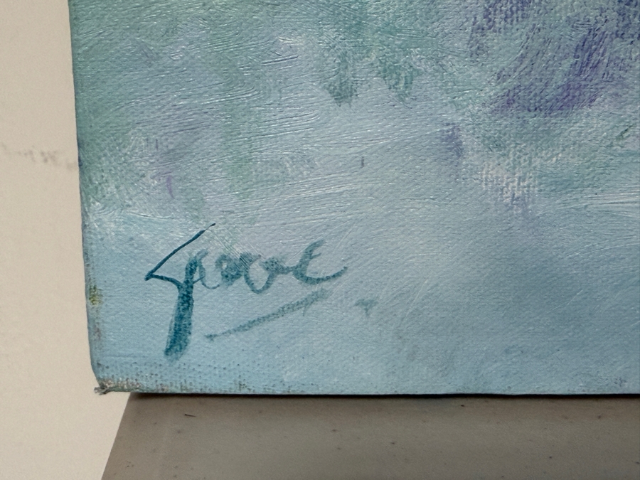 Gerrit Greve (1948-2024, Cardiff by the Sea, CA) Original Acrylic Painting On Canvas Titled 'Blue Ocean' 2005 Signed Lower Left And Verso 48 X 48 Estimate $2,300 - $2,900 [Photo 5]