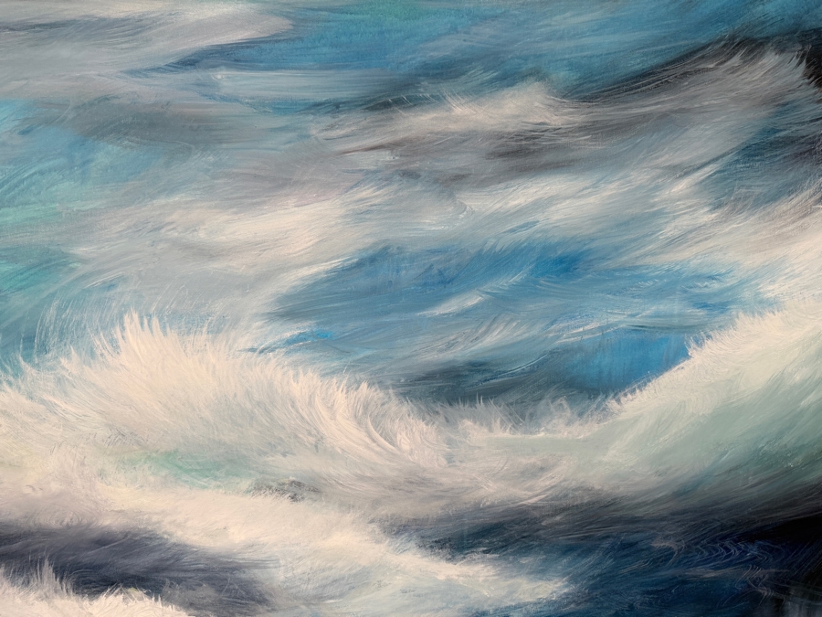 Gerrit Greve (1948-2024, Cardiff by the Sea, CA) Original Acrylic Painting On Canvas Titled 'Blue Ocean' 2005 Signed Lower Left And Verso 48 X 48 Estimate $2,300 - $2,900 [Photo 2]
