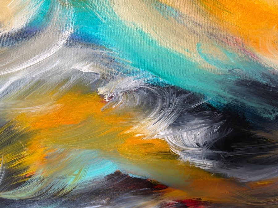 Gerrit Greve (1948-2024, Cardiff by the Sea, CA) Original Acrylic Painting On Canvas Titled 'January Ocean' 2015 Signed Verso 48 X 48 Estimate $2,300 - $2,900 [Photo 3]