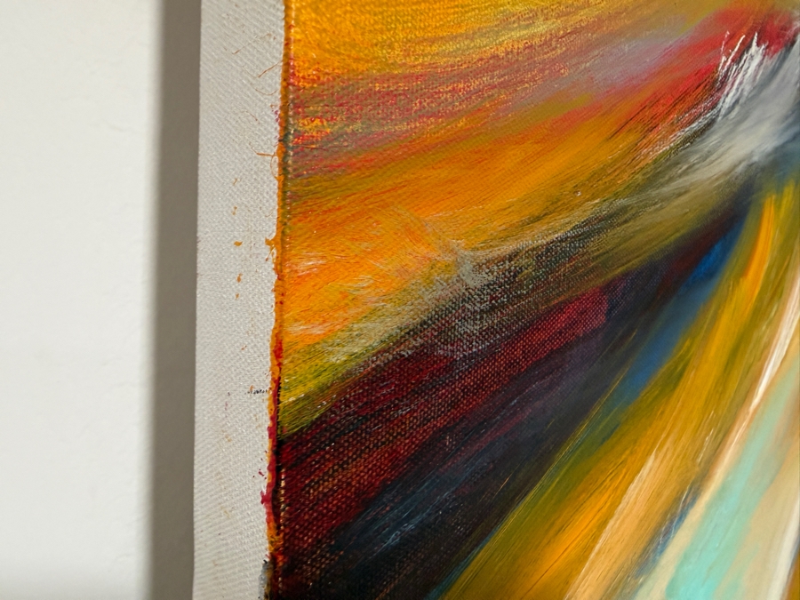 Gerrit Greve (1948-2024, Cardiff by the Sea, CA) Original Acrylic Painting On Canvas Titled 'January Ocean' 2015 Signed Verso 48 X 48 Estimate $2,300 - $2,900 [Photo 5]