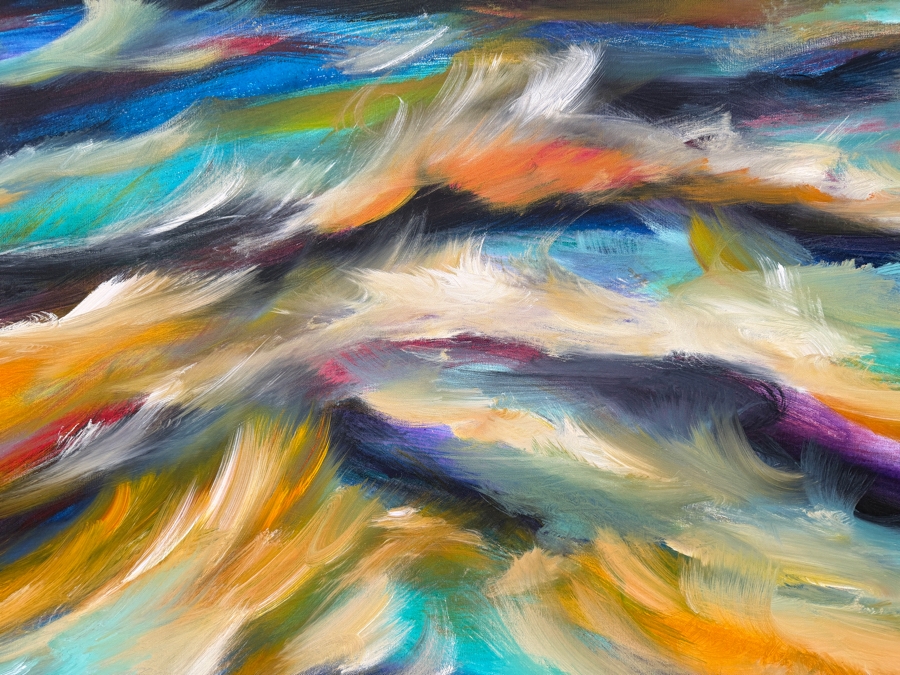 Gerrit Greve (1948-2024, Cardiff by the Sea, CA) Original Acrylic Painting On Canvas Titled 'January Ocean' 2015 Signed Verso 48 X 48 Estimate $2,300 - $2,900 [Photo 2]