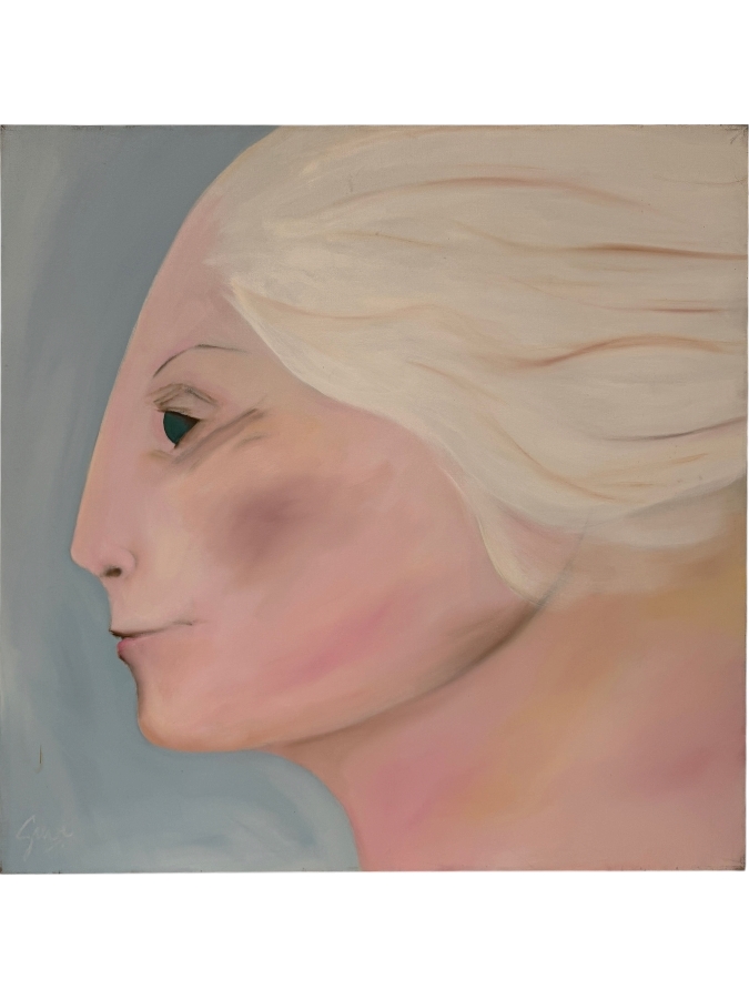 Gerrit Greve (1948-2024, Cardiff by the Sea, CA) Original Acrylic Painting On Canvas Titled 'Figurehead'  Signed Lower Left 48 X 48 Estimate $2,300 - $2,900