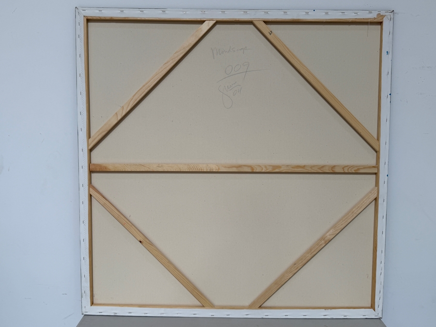 Gerrit Greve (1948-2024, Cardiff by the Sea, CA) Original Acrylic Painting On Canvas Titled 'Mindscape 009' 2004 Signed Verso 48 X 48 Estimate $2,300 - $2,900 [Photo 5]