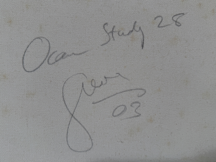 Gerrit Greve (1948-2024, Cardiff by the Sea, CA) Original Acrylic Painting On Canvas Titled 'Ocean Study 28' 2003 Signed Verso 20 X 16 Estimate $300 - $400 [Photo 6]