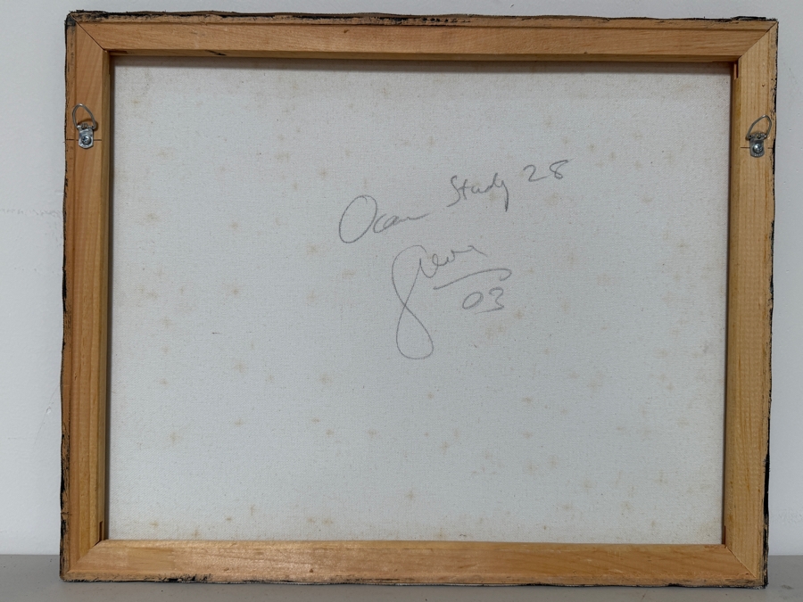 Gerrit Greve (1948-2024, Cardiff by the Sea, CA) Original Acrylic Painting On Canvas Titled 'Ocean Study 28' 2003 Signed Verso 20 X 16 Estimate $300 - $400 [Photo 5]