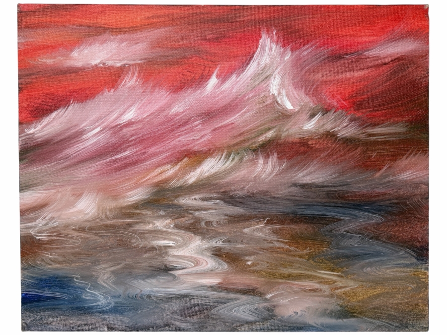 Gerrit Greve (1948-2024, Cardiff by the Sea, CA) Original Acrylic Painting On Canvas Titled 'Ocean Study 28' 2003 Signed Verso 20 X 16 Estimate $300 - $400 [Photo 2]
