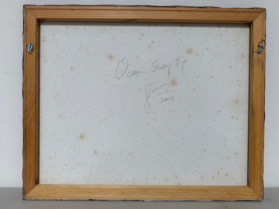 Gerrit Greve (1948-2024, Cardiff by the Sea, CA) Original Acrylic Painting On Canvas Titled 'Ocean Study 29' 2003 Signed Lower Left And Verso 20 X 16 Estimate $300 - $400 [Photo 5]