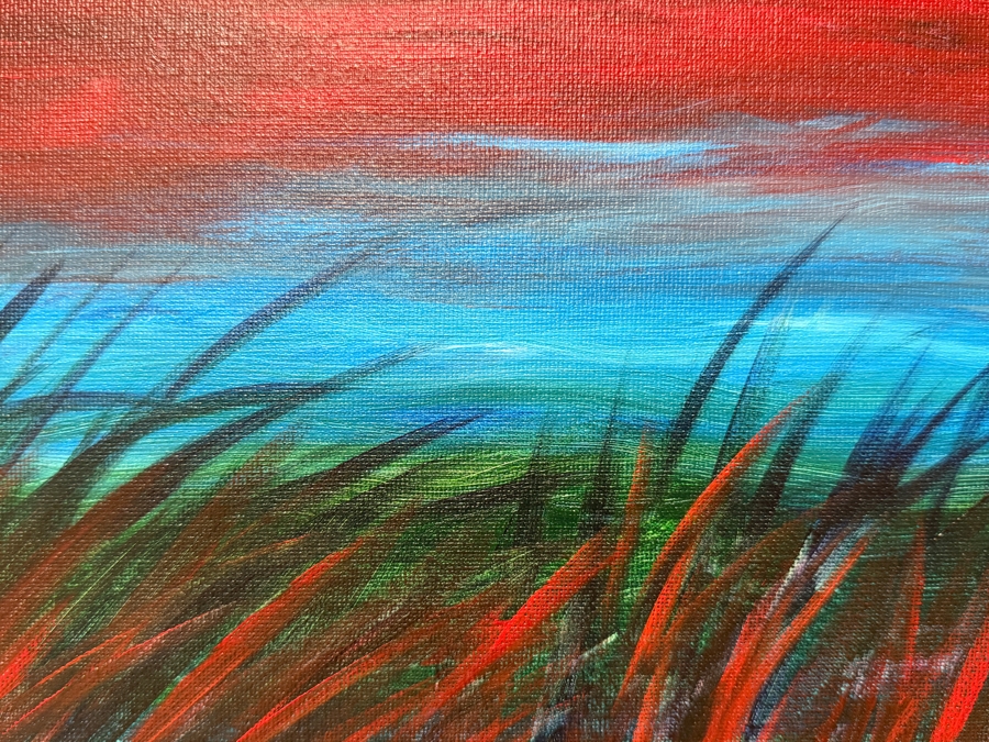 Gerrit Greve (1948-2024, Cardiff by the Sea, CA) Original Acrylic Painting On Canvas Titled 'Red Reeds Renewed' 2003 Signed Lower Left And Verso 20 X 16 Estimate $300 - $400 [Photo 2]
