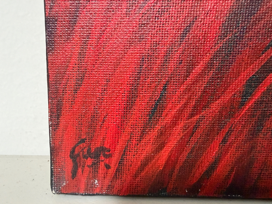 Gerrit Greve (1948-2024, Cardiff by the Sea, CA) Original Acrylic Painting On Canvas Titled 'Red Reeds Renewed' 2003 Signed Lower Left And Verso 20 X 16 Estimate $300 - $400 [Photo 3]