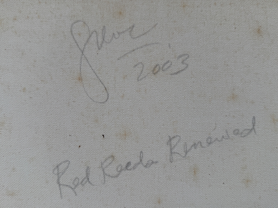Gerrit Greve (1948-2024, Cardiff by the Sea, CA) Original Acrylic Painting On Canvas Titled 'Red Reeds Renewed' 2003 Signed Lower Left And Verso 20 X 16 Estimate $300 - $400 [Photo 6]