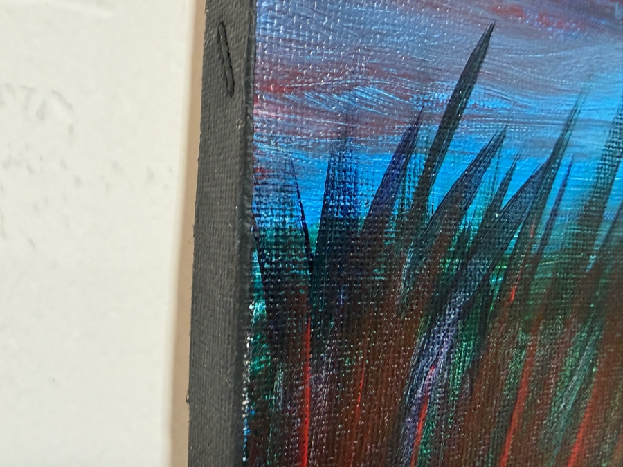 Gerrit Greve (1948-2024, Cardiff by the Sea, CA) Original Acrylic Painting On Canvas Titled 'Red Reeds Renewed' 2003 Signed Lower Left And Verso 20 X 16 Estimate $300 - $400 [Photo 4]