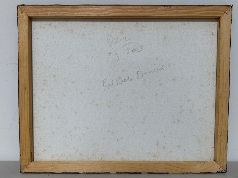 Gerrit Greve (1948-2024, Cardiff by the Sea, CA) Original Acrylic Painting On Canvas Titled 'Red Reeds Renewed' 2003 Signed Lower Left And Verso 20 X 16 Estimate $300 - $400 [Photo 5]