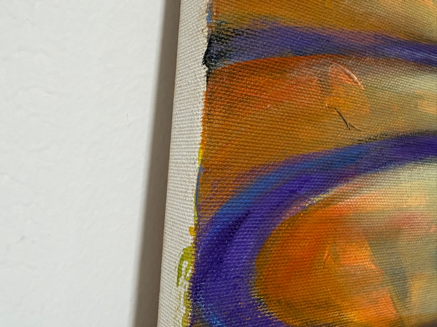 Gerrit Greve (1948-2024, Cardiff by the Sea, CA) Original Acrylic Painting On Canvas Titled 'Single Ripple' 1998 Signed Lower Right And Verso 16 X 20 Estimate $300 - $400 [Photo 4]