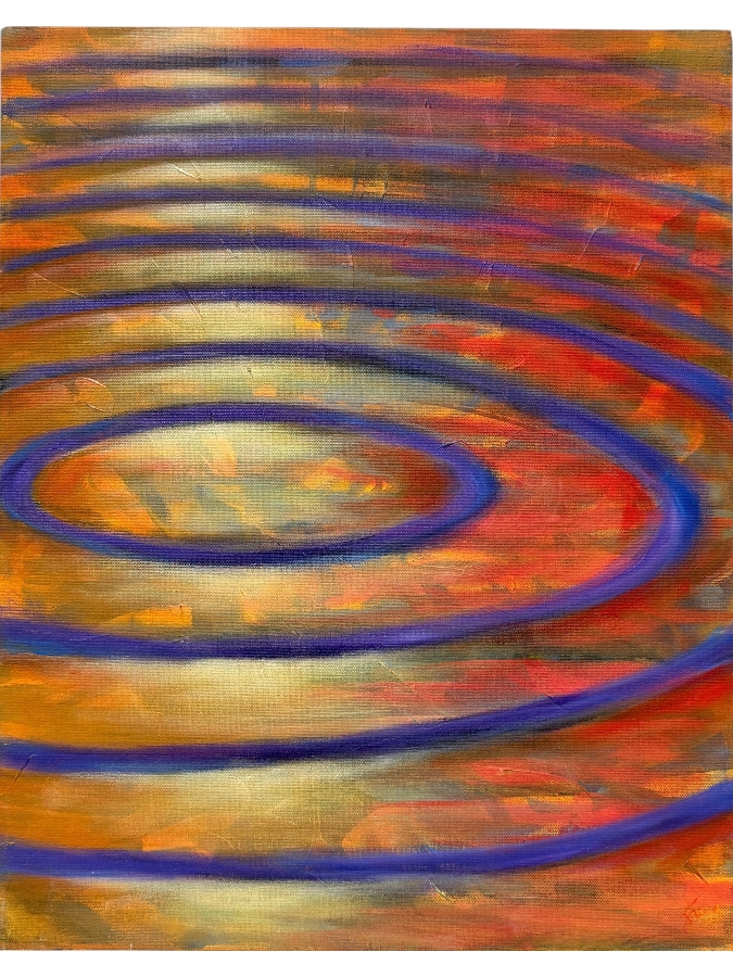 Gerrit Greve (1948-2024, Cardiff by the Sea, CA) Original Acrylic Painting On Canvas Titled 'Single Ripple' 1998 Signed Lower Right And Verso 16 X 20 Estimate $300 - $400