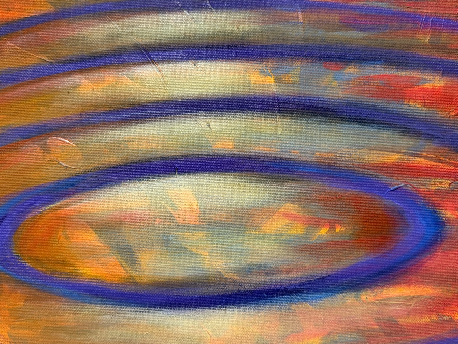 Gerrit Greve (1948-2024, Cardiff by the Sea, CA) Original Acrylic Painting On Canvas Titled 'Single Ripple' 1998 Signed Lower Right And Verso 16 X 20 Estimate $300 - $400 [Photo 2]