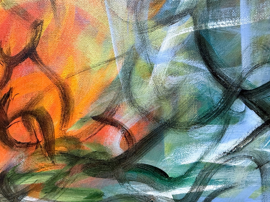 Gerrit Greve (1948-2024, Cardiff by the Sea, CA) Original Acrylic Painting On Canvas Titled '4'  Signed Verso 16 X 20 Estimate $300 - $400 [Photo 2]