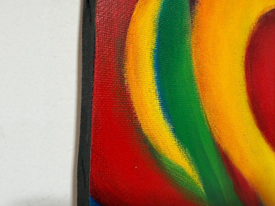 Gerrit Greve (1948-2024, Cardiff by the Sea, CA) Original Acrylic Painting On Canvas Titled 'Palm Heart 2' 2004 Signed Verso 16 X 20 Estimate $300 - $400 [Photo 3]