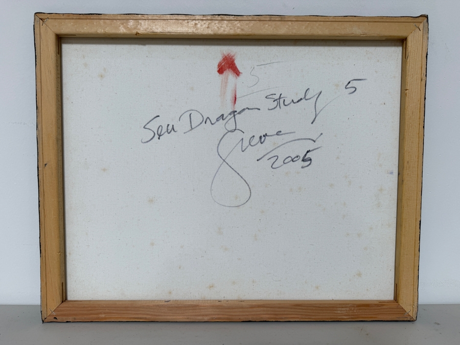 Gerrit Greve (1948-2024, Cardiff by the Sea, CA) Original Acrylic Painting On Canvas Titled 'Sea Dragon Study 5' 2005 Signed Lower Right And Verso 20 X 16 Estimate $300 - $400 [Photo 6]