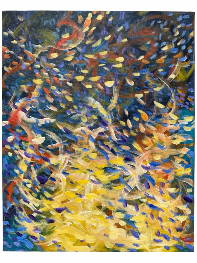 Gerrit Greve (1948-2024, Cardiff by the Sea, CA) Original Acrylic Painting On Canvas Titled '9' 2003 Signed Verso 16 X 20 Estimate $300 - $400