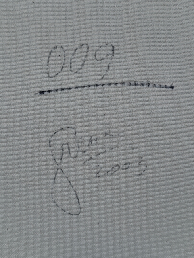 Gerrit Greve (1948-2024, Cardiff by the Sea, CA) Original Acrylic Painting On Canvas Titled '9' 2003 Signed Verso 16 X 20 Estimate $300 - $400 [Photo 6]