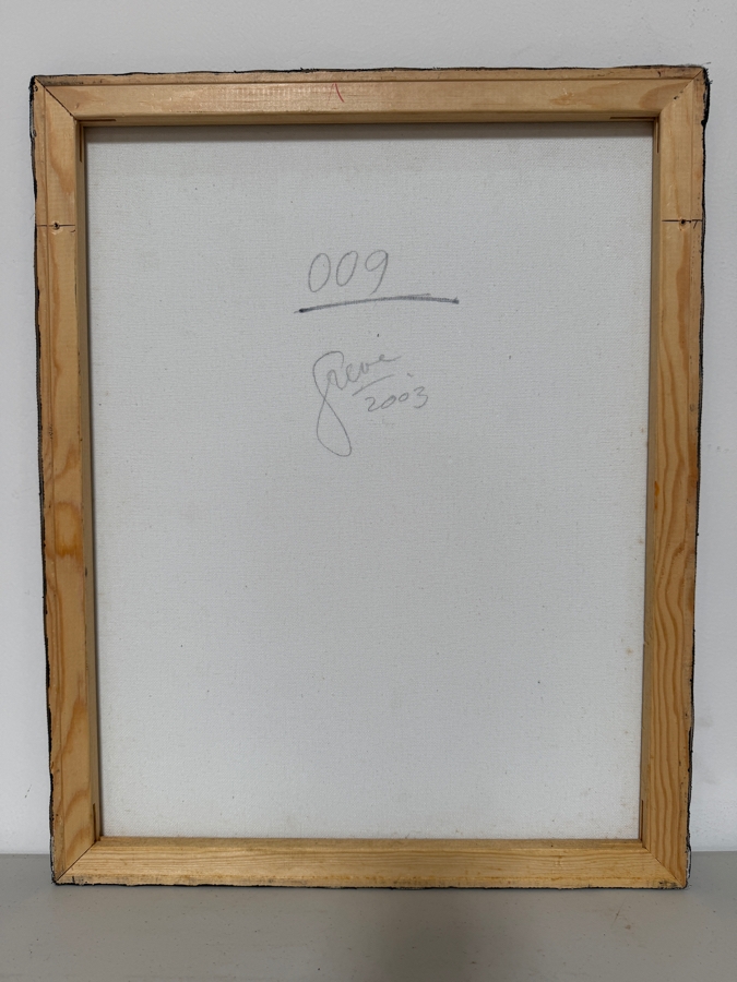 Gerrit Greve (1948-2024, Cardiff by the Sea, CA) Original Acrylic Painting On Canvas Titled '9' 2003 Signed Verso 16 X 20 Estimate $300 - $400 [Photo 5]