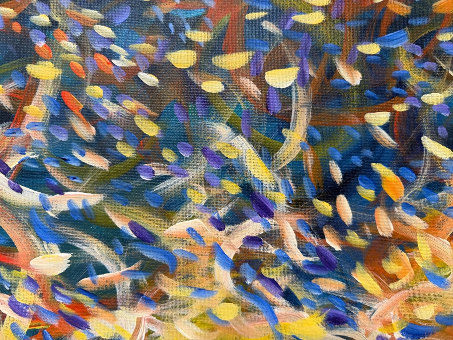 Gerrit Greve (1948-2024, Cardiff by the Sea, CA) Original Acrylic Painting On Canvas Titled '9' 2003 Signed Verso 16 X 20 Estimate $300 - $400 [Photo 3]