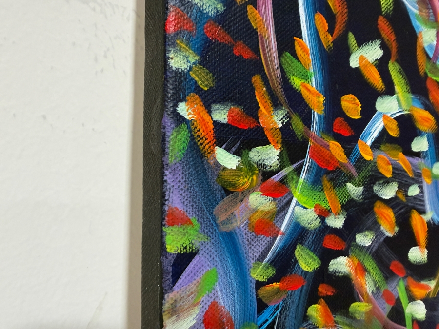 Gerrit Greve (1948-2024, Cardiff by the Sea, CA) Original Acrylic Painting On Canvas Titled 'Underwater Darkness'  Signed Lower Right And Verso 20 X 16 Estimate $300 - $400 [Photo 4]