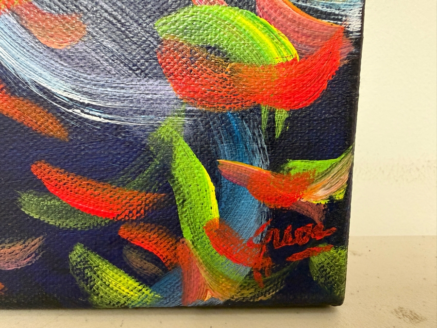 Gerrit Greve (1948-2024, Cardiff by the Sea, CA) Original Acrylic Painting On Canvas Titled 'Underwater Darkness'  Signed Lower Right And Verso 20 X 16 Estimate $300 - $400 [Photo 3]