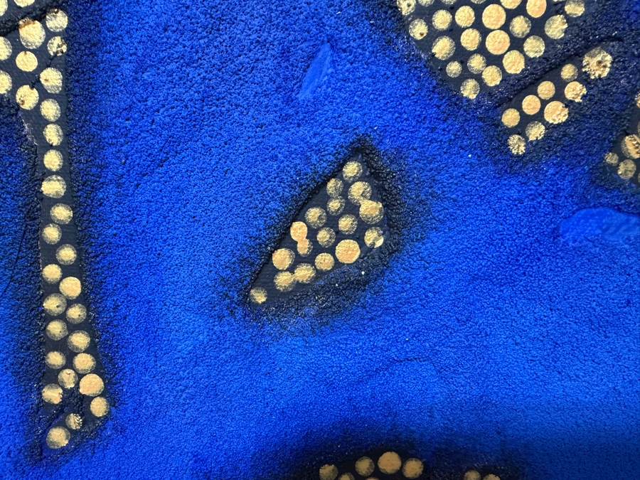Gerrit Greve (1948-2024, Cardiff by the Sea, CA) Original Acrylic And Sand Painting On Canvas Titled 'Symbol Study' 2001 Signed Verso 16 X 20 Estimate $300 - $400 [Photo 2]