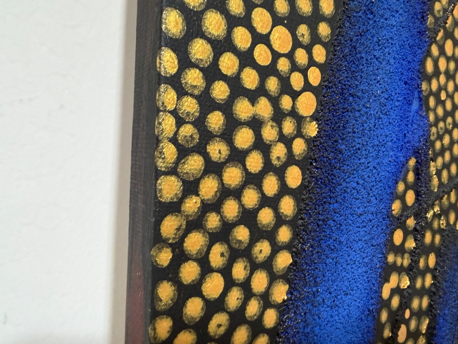Gerrit Greve (1948-2024, Cardiff by the Sea, CA) Original Acrylic And Sand Painting On Canvas Titled 'Symbol Study' 2001 Signed Verso 16 X 20 Estimate $300 - $400 [Photo 3]