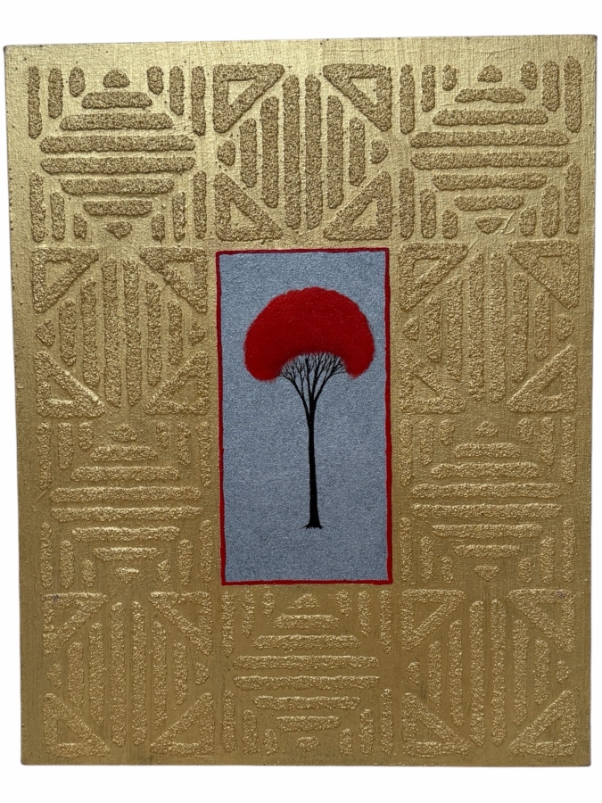 Gerrit Greve (1948-2024, Cardiff by the Sea, CA) Original Acrylic And Sand Painting On Canvas Titled 'Tree Relic 22'  Signed Verso 16 X 20 Estimate $300 - $400