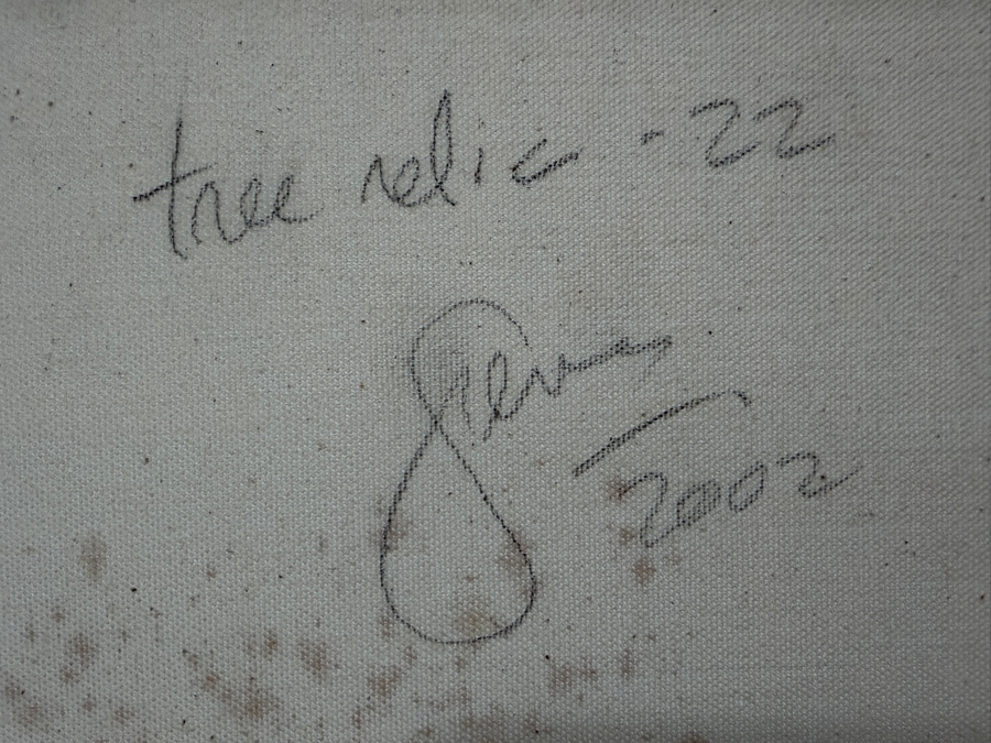 Gerrit Greve (1948-2024, Cardiff by the Sea, CA) Original Acrylic And Sand Painting On Canvas Titled 'Tree Relic 22'  Signed Verso 16 X 20 Estimate $300 - $400 [Photo 7]