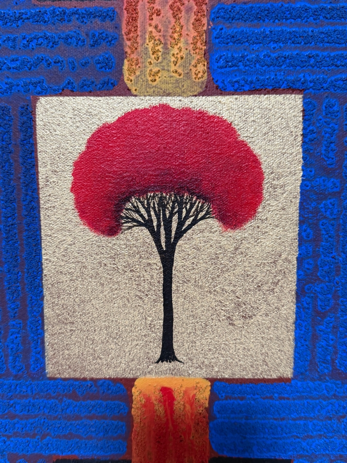 Gerrit Greve (1948-2024, Cardiff by the Sea, CA) Original Acrylic And Sand Painting On Canvas Titled 'Tree Relic 17' 2002 Signed Verso 16 X 20 Estimate $300 - $400 [Photo 3]