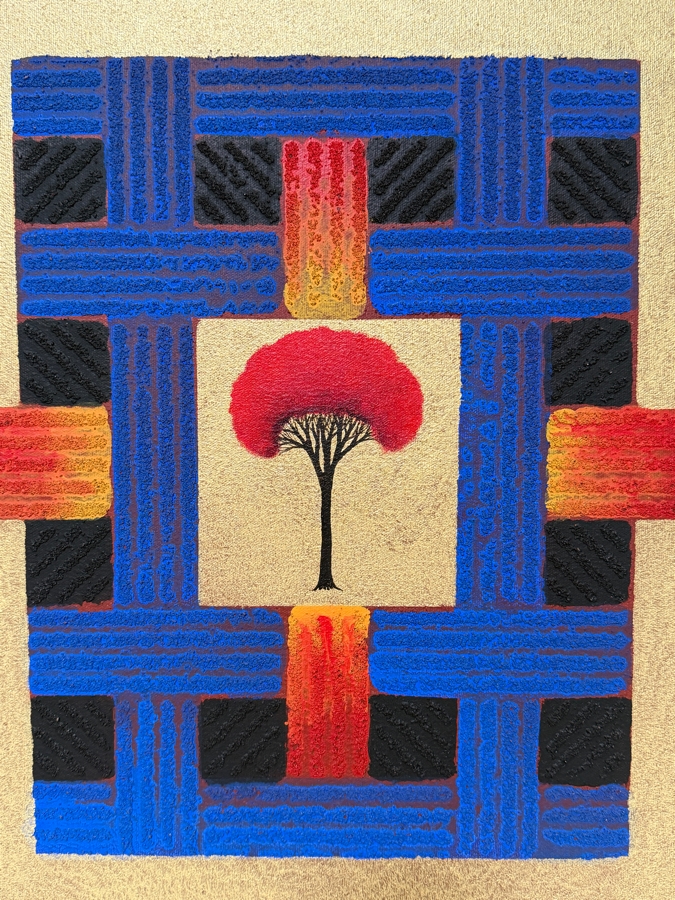 Gerrit Greve (1948-2024, Cardiff by the Sea, CA) Original Acrylic And Sand Painting On Canvas Titled 'Tree Relic 17' 2002 Signed Verso 16 X 20 Estimate $300 - $400 [Photo 2]