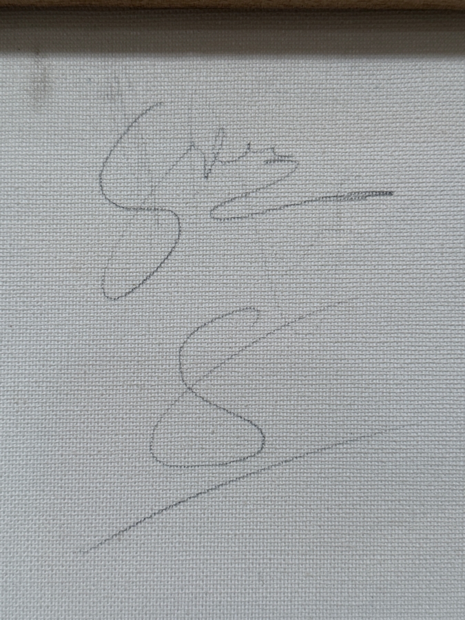 Gerrit Greve (1948-2024, Cardiff by the Sea, CA) Original Acrylic Painting On Canvas Titled '8'  Signed Verso 16 X 20 Estimate $300 - $400 [Photo 6]