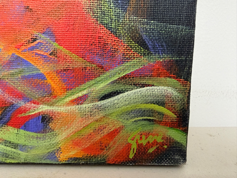 Gerrit Greve (1948-2024, Cardiff by the Sea, CA) Original Acrylic Painting On Canvas Titled '17' 2003 Signed Verso 16 X 20 Estimate $300 - $400 [Photo 5]