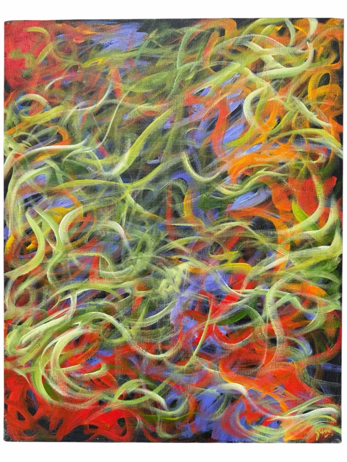 Gerrit Greve (1948-2024, Cardiff by the Sea, CA) Original Acrylic Painting On Canvas Titled '17' 2003 Signed Verso 16 X 20 Estimate $300 - $400