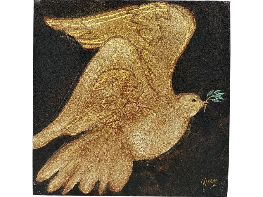 Gerrit Greve (1948-2024, Cardiff by the Sea, CA) Original Acrylic And Sand Painting On Canvas  Signed Lower Right 12 X 12 Estimate $100 - $200